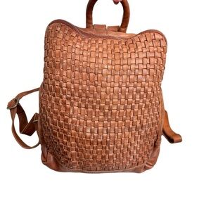 VILENCA Holland Cognac brown Leather Backpack